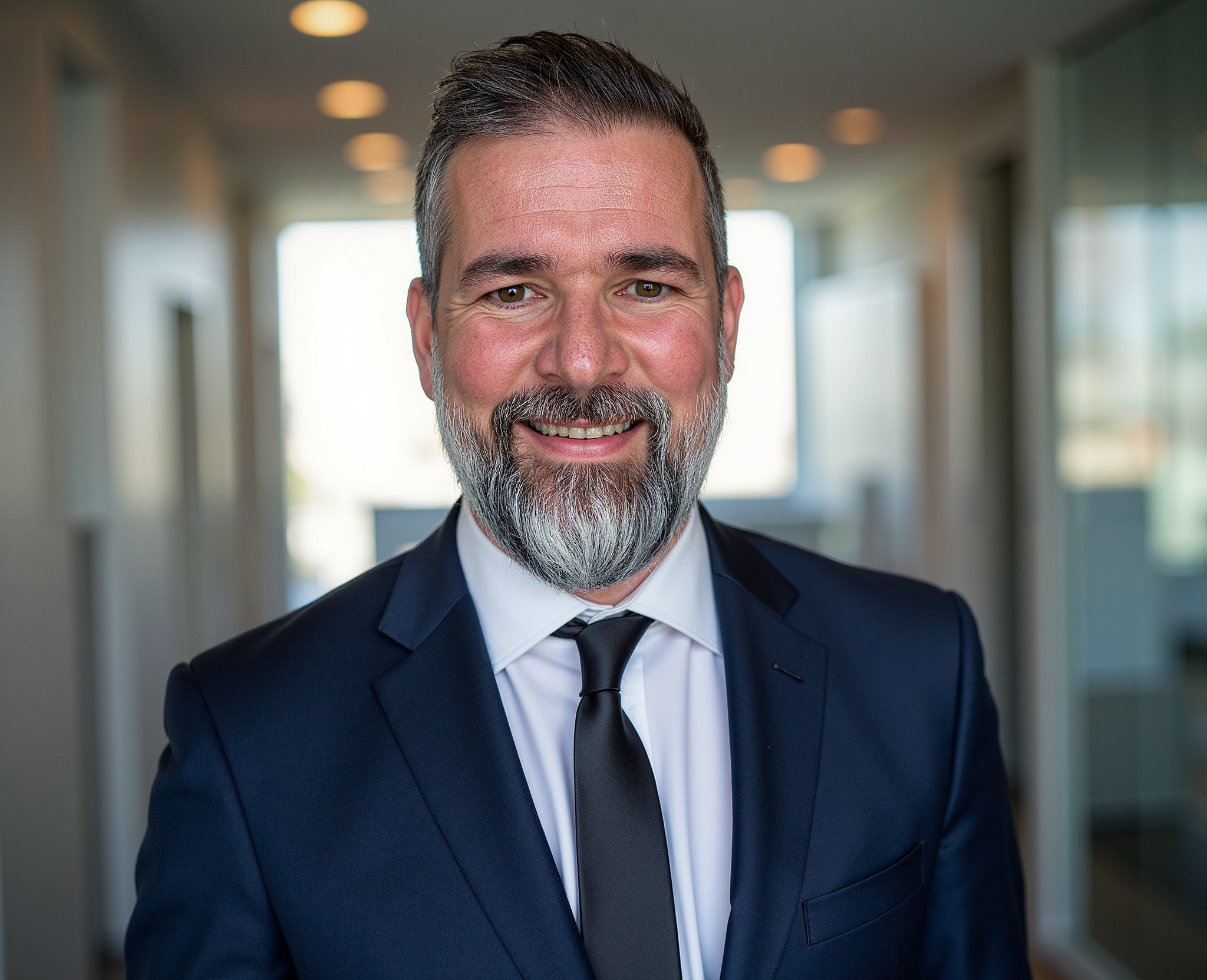 Christian Langwieser, quality management consultant, professional portrait in office hallway